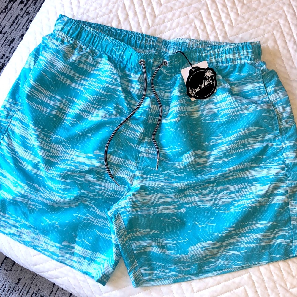 Boardies Teal Swim Shorts 5” Inseam